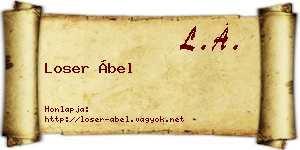 Loser Ábel névjegykártya